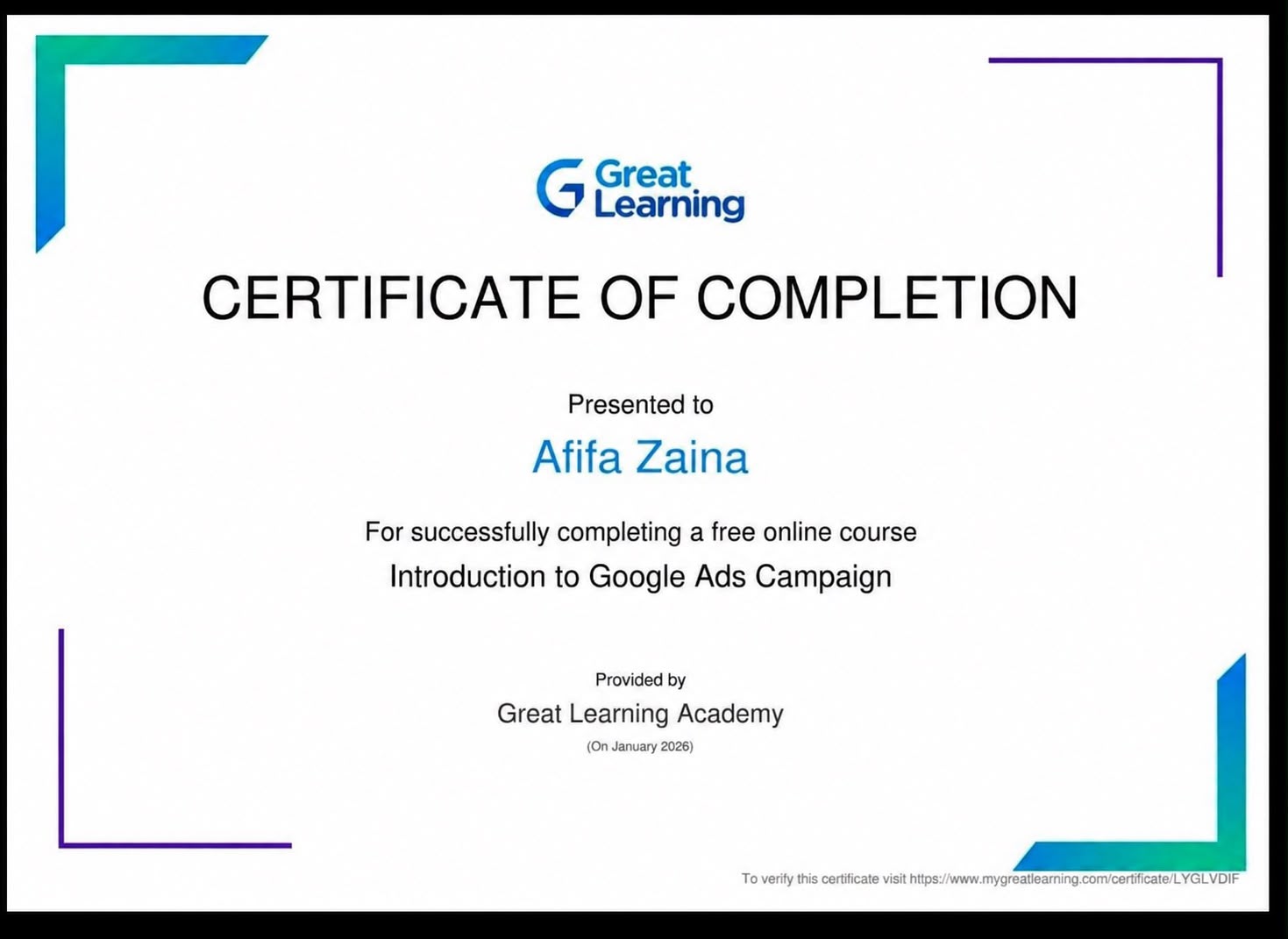 Google Ads Campaign Certificate